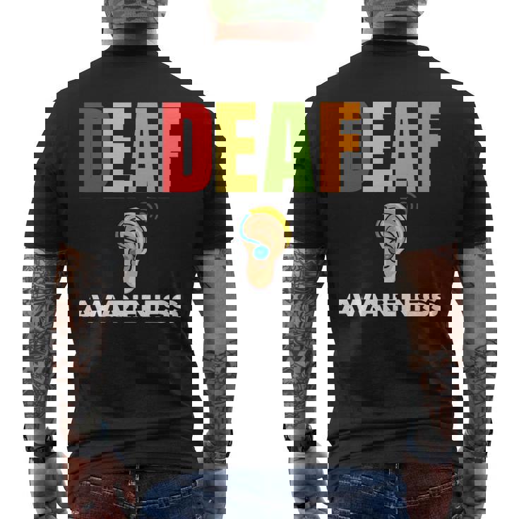 補聴器 耳障がいサポート 聴覚障害者への意識 長袖tシャツ メンズTシャツ バックプリント