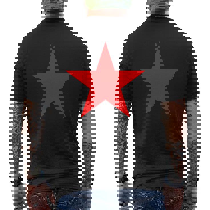 複数の色の赤い星 長袖tシャツ メンズTシャツ バックプリント