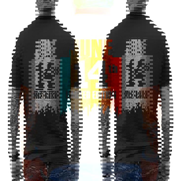 誕生日 6 月 14 日 レトロ ヴィンテージ メンズTシャツ バックプリント