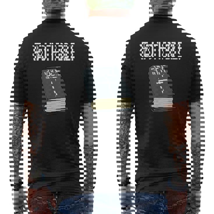 読む 聖書 信仰 キリスト教 イエス・キリスト メンズTシャツ バックプリント