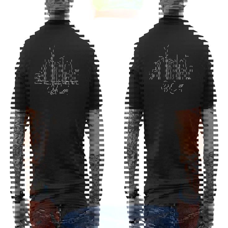 都市のスカイライン ゴールドコースト オーストラリア メンズTシャツ バックプリント