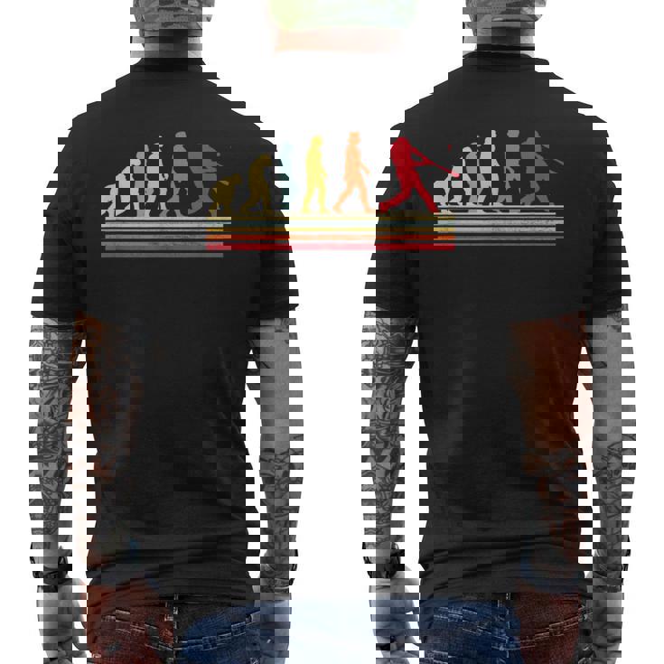 野球 人類の進化 面白いtシャツ おもしろ グッズ 服 ベースボール ネタ メンズ Evolution 野球部 男性 メンズTシャツ バックプリント