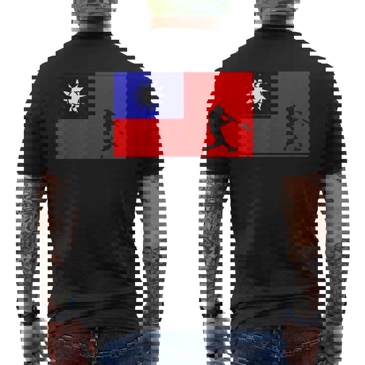 野球リーグ台湾国旗 アジア代表選手 メンズTシャツ バックプリント
