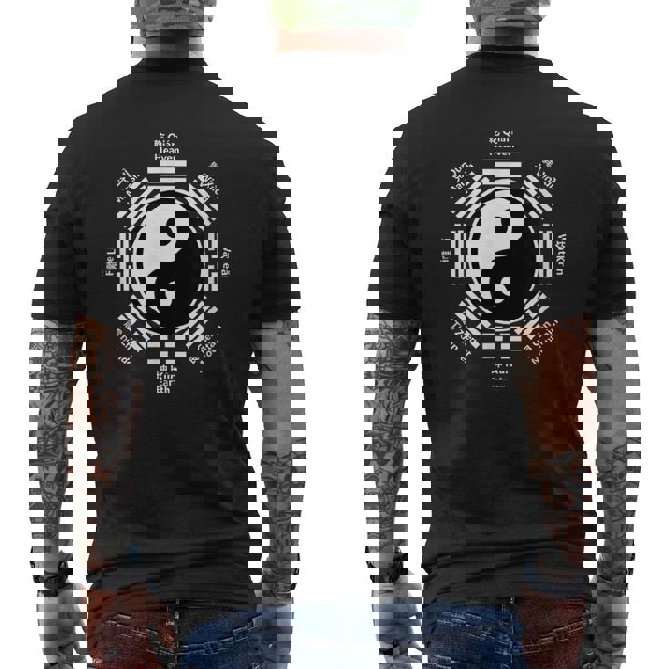 陰陽中国太極拳ギフト風水八卦カンフー メンズTシャツ バックプリント