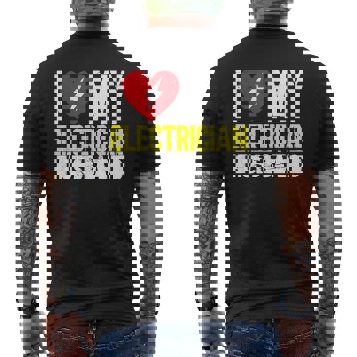 電気技師の夫が大好き メンズTシャツ バックプリント