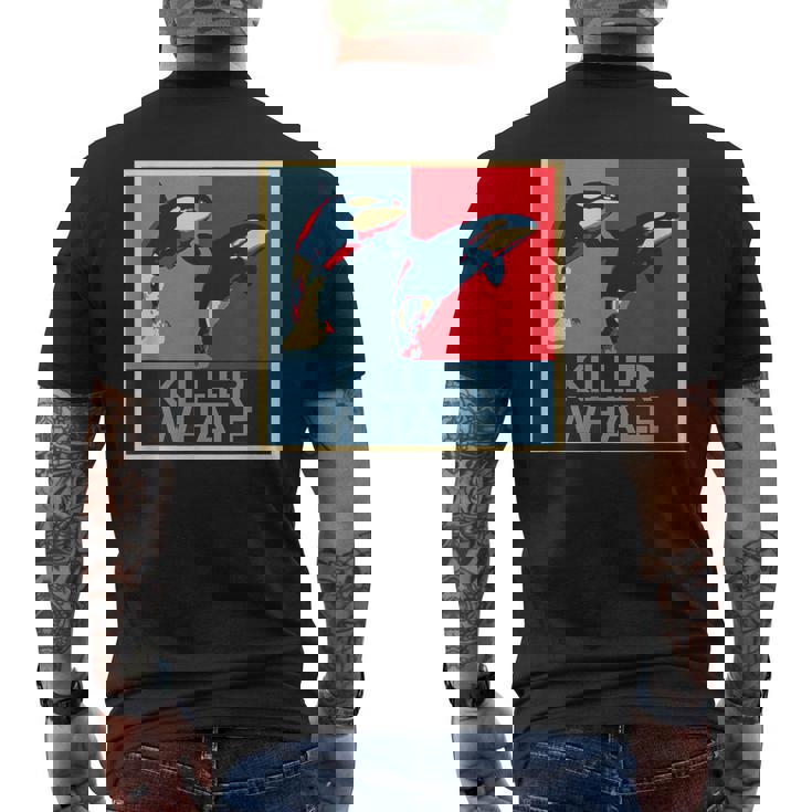 面白tシャツ 海 シャチ おもしろ かわいい グッズ 服 ネタ メンズ オリジナル 夏 生き物 レトロ メンズTシャツ バックプリント