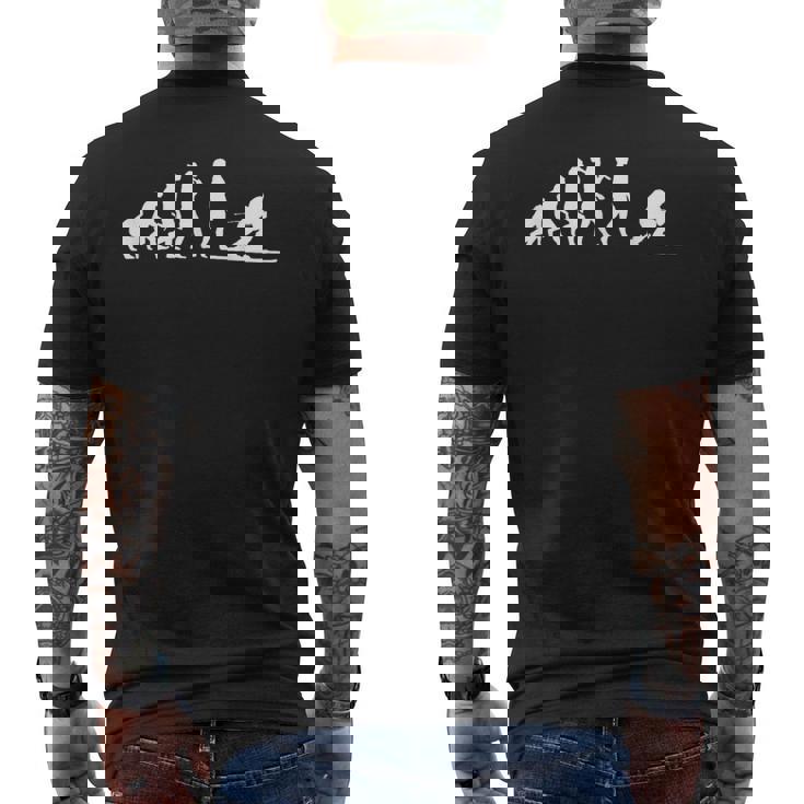 面白いスキー スキーヤーの開発 メンズTシャツ バックプリント