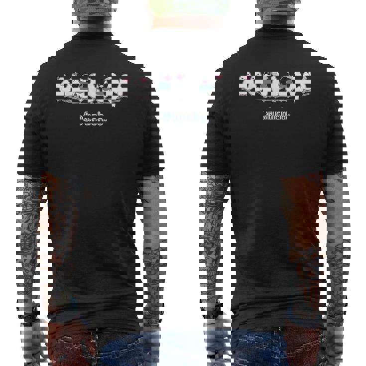 （新デザイン）シロブンチョウ & サクラブンチョウ『なかまたち』白文鳥 桜文鳥【どうぶつフレンズ】かわいい メンズTシャツ バックプリント