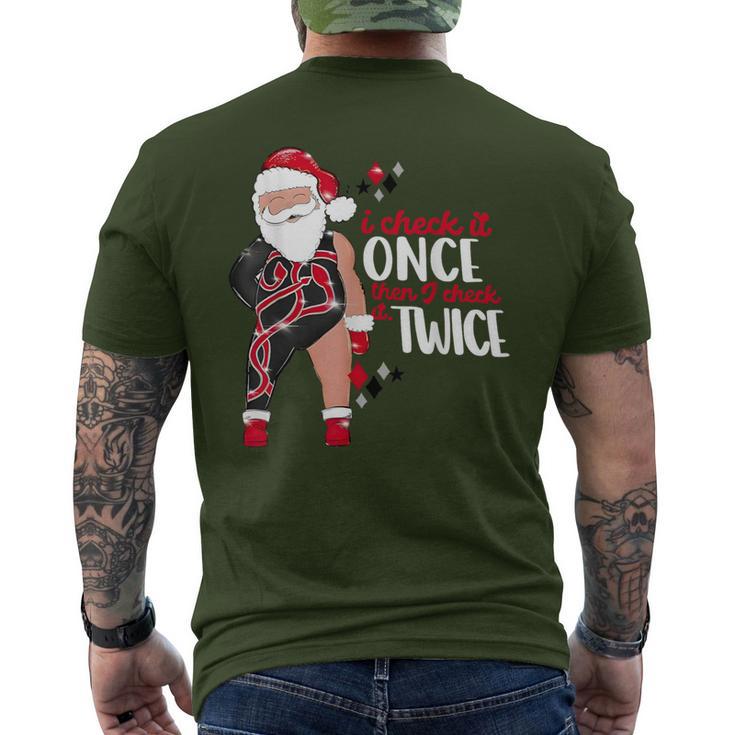 I Check It Once Then I Check It Twice Santa 1989 Christmas Men's T-shirt Back Print I Check It Once Then I Check It Twice Santa 1989 Christmas Men's T-shirt Back Print