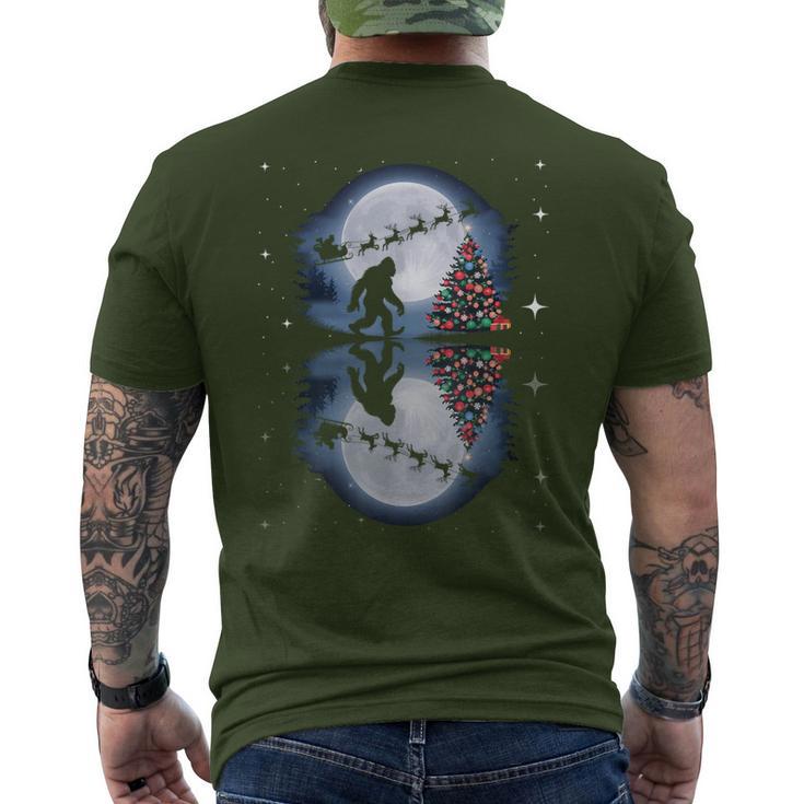 Bigfoot Christmas Santa Sleigh Reindeer Men's T-shirt Back Print