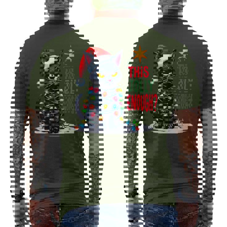 Is This Jolly Enough Christmas Black Cat Men Men's T-shirt Back Print