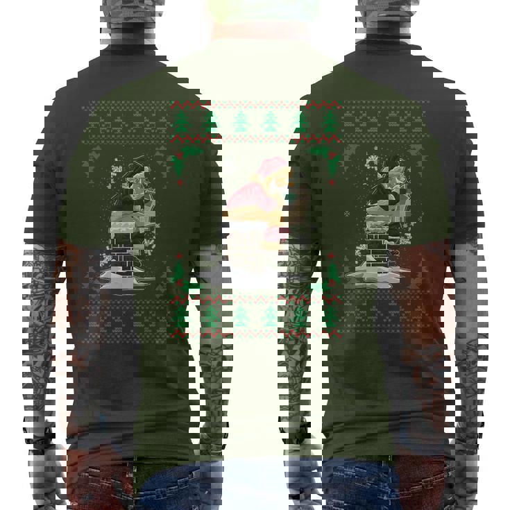 Santa Pooping Down The Chimney Ugly Christmas Sweater Men's T-shirt Back Print