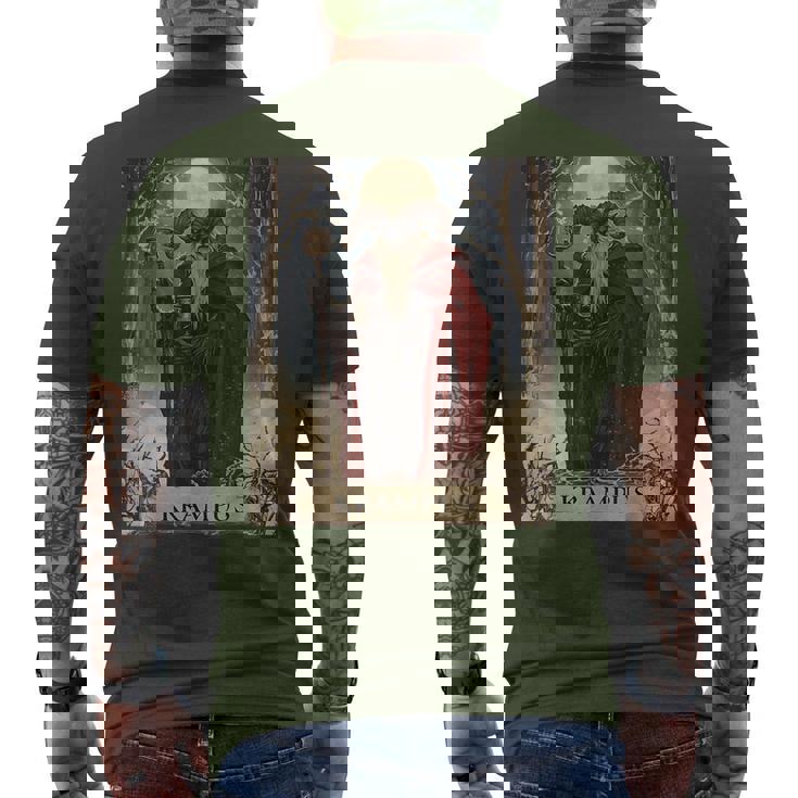 Merry Krampus Pajama Christmas Horror Ugly Sweater Men's T-shirt Back Print