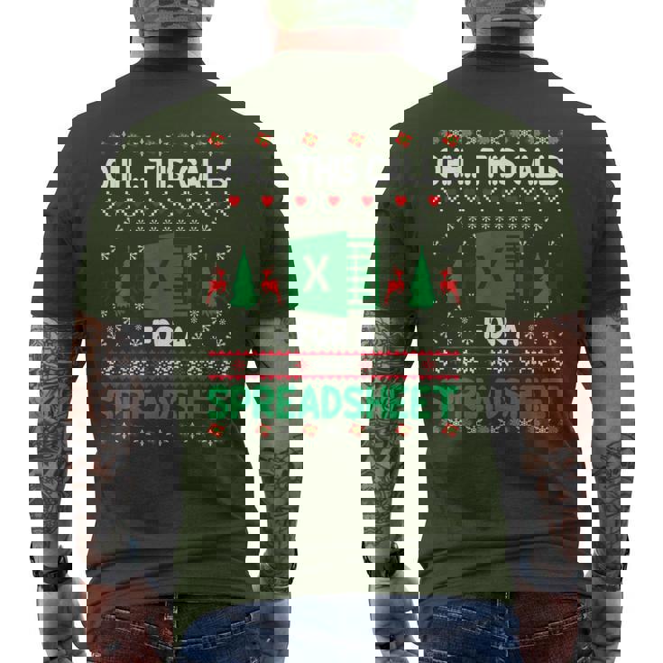 Oh This Calls For A Spreadsheet Christmas Sweater Excel Ugly Men's T-shirt Back Print