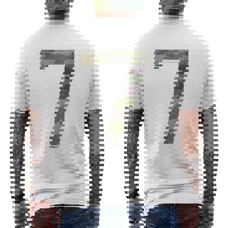 7 ジャージ ユニフォーム バーシティ スポーツ 迷彩 カモフラージュ 7Th メンズTシャツ バックプリント