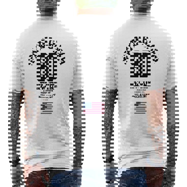 Cooltaten Island New York City Illustration Fashiontyle 長袖tシャツ メンズTシャツ バックプリント