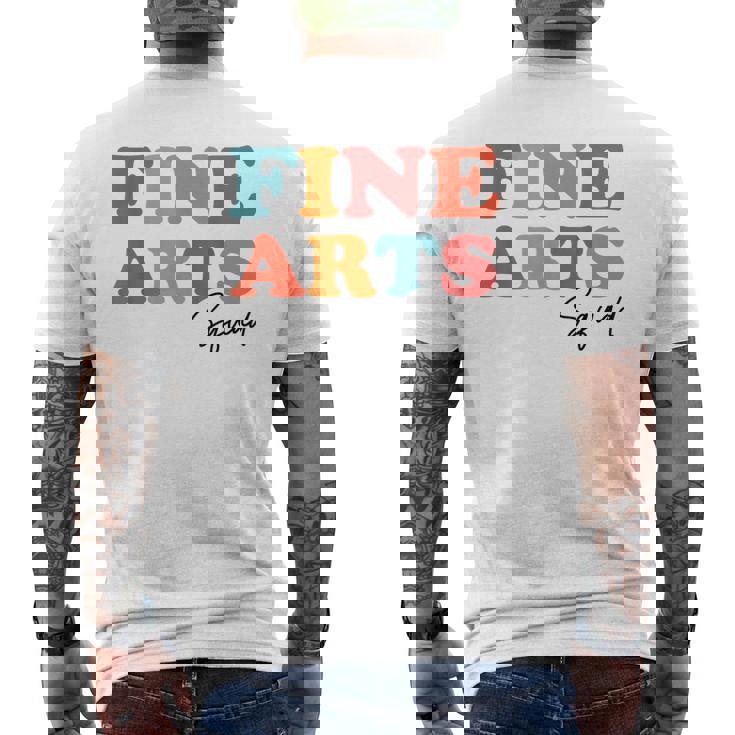 Fine Arts Squad Teacher Team Boho Back To School Men's Back Print T-Shirt