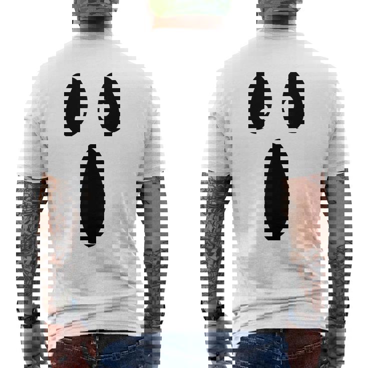 Ghost Silly Face Spooky Halloween Ghoul Face Easy Costume Men's T-shirt Back Print