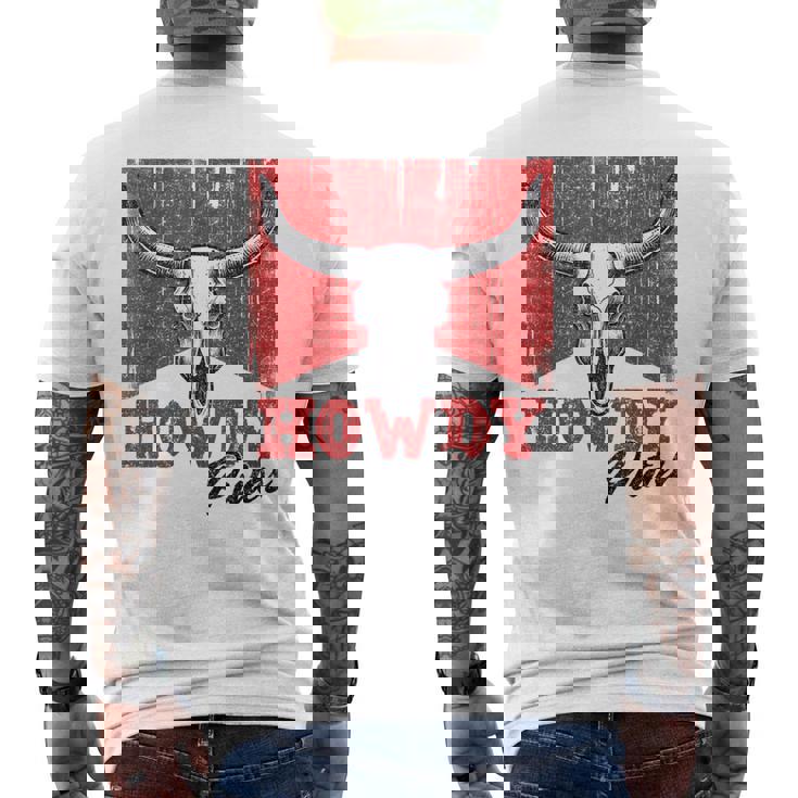 Howdy Putos Cool Retro Western Cowboy Vintage Sayings Men's T-shirt Back Print