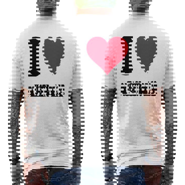 I Love Australia メンズTシャツ バックプリント