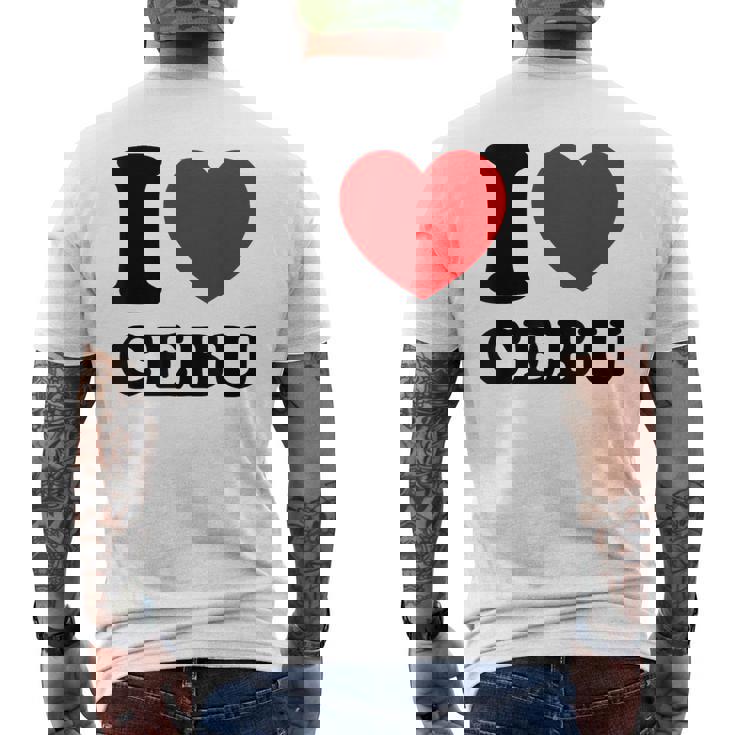 I Love Cebu フィリピン フィリピン人 メンズTシャツ バックプリント