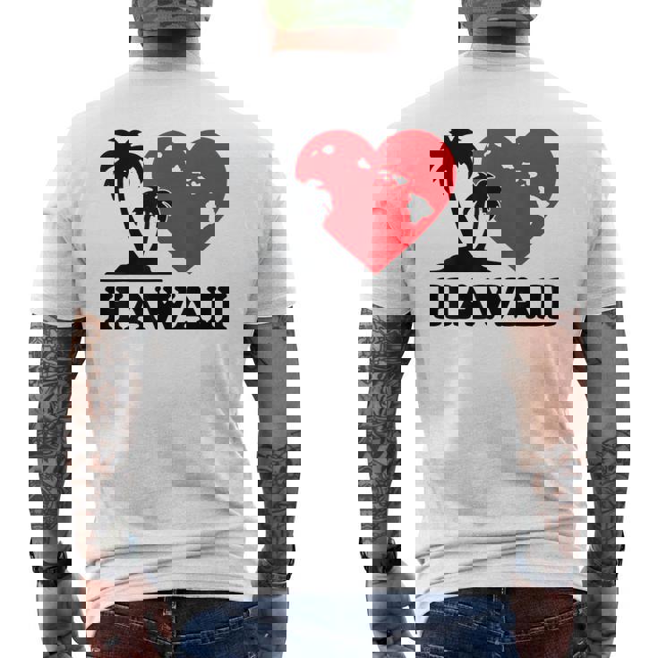 I Love Hawaii ハワイアンハートパーム レディース メンズ ボーイズ ガールズ メンズTシャツ バックプリント