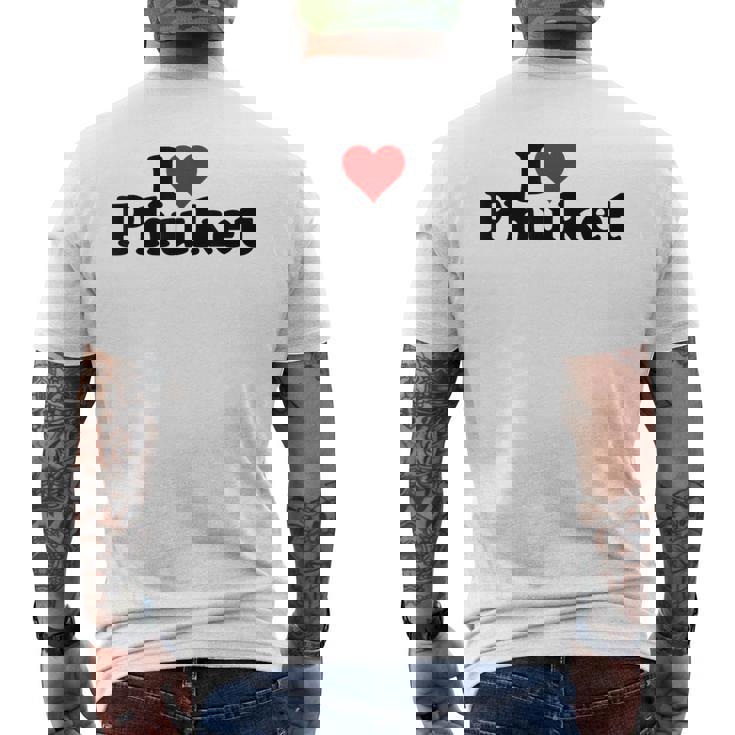 I Love Heart Phuket Thitand メンズTシャツ バックプリント