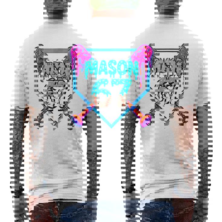 Mason 67 Ice Cream Drip Baseball Meme Men's T-shirt Back Print