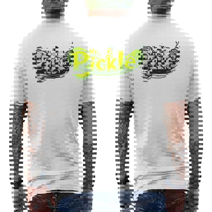 Mr Pickle ピクルス 風変わりで楽しいグラフィックピクルス メンズTシャツ バックプリント