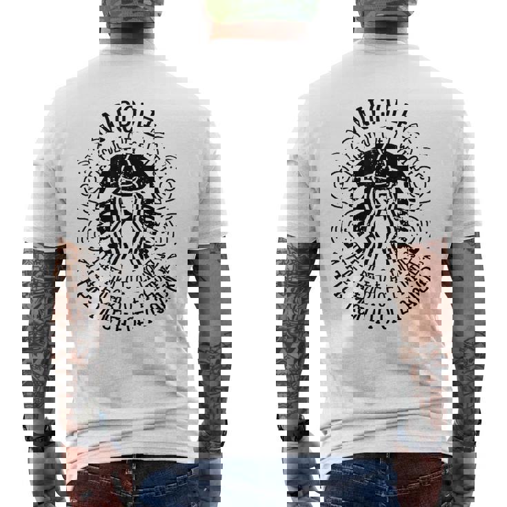 Nicole 名義 魔女 おもしろいことわざ ハロウィン メンズTシャツ バックプリント