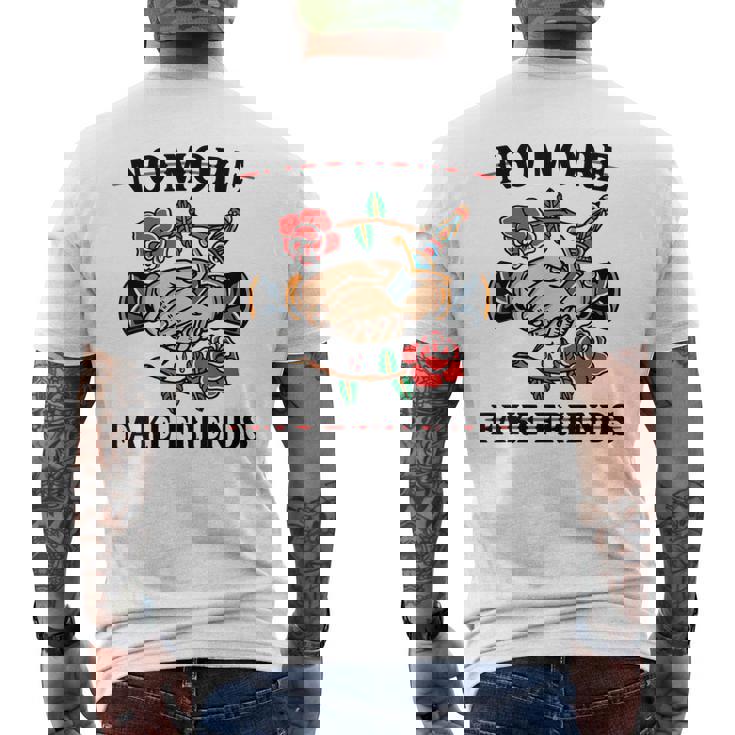 No More Fake Friends 伝統的なタトゥーインク オールドスクール エッジー メンズTシャツ バックプリント