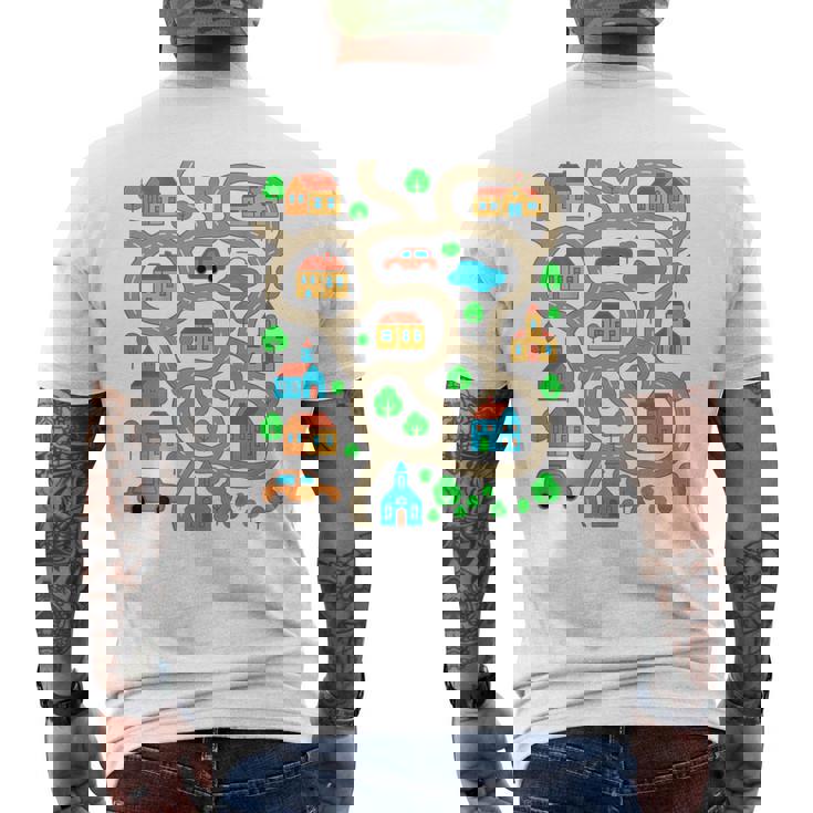 Play Cars On Dad's Back Mat Road Car Race Track Festa Del Papà T-shirt da uomo con stampa posteriore