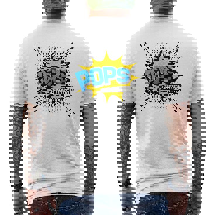 Pops &Uperhero Frescotile Fumetto Festa Del Papà T-shirt da uomo con stampa posteriore