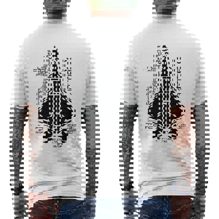 Raptor Airplane F-22 Jet Fighter Souvenir And Fighter Jet Men's Back Print T-Shirt