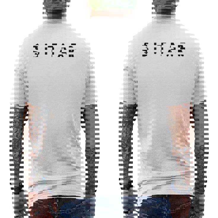 Sitar Players Contemporary Font Sitarists Modern Font Tank Top Men's Back Print T-Shirt