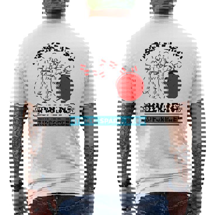Strike スペア ビール ボウラー ボーリングボール 面白ボウリング メンズTシャツ バックプリント