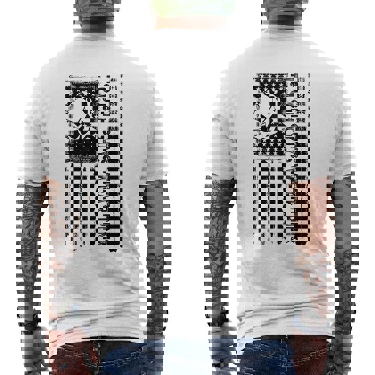 Tough Guys Wear Pink Breast Cancer Football American Flag Men's Back Print T-Shirt Tough Guys Wear Pink Breast Cancer Football American Flag Men's Back Print T-Shirt