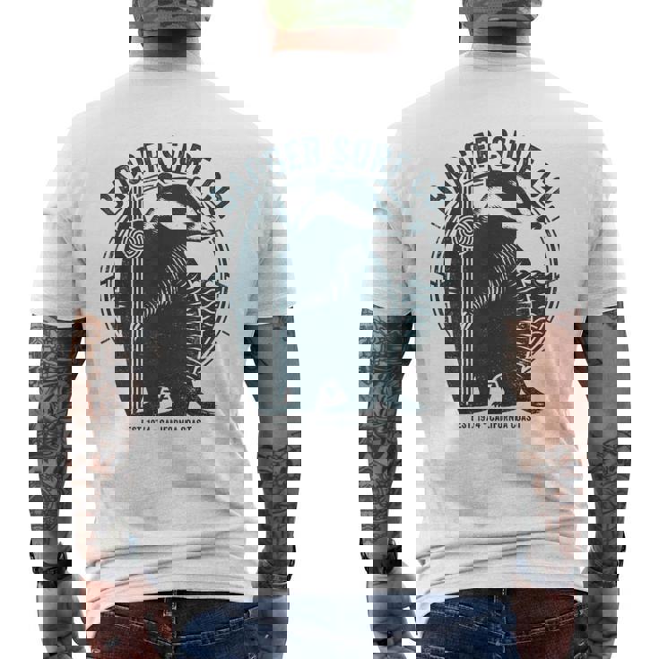 Vintage Badgerurf Co レトロ サーフィン カリフォルニアアート メンズTシャツ バックプリント