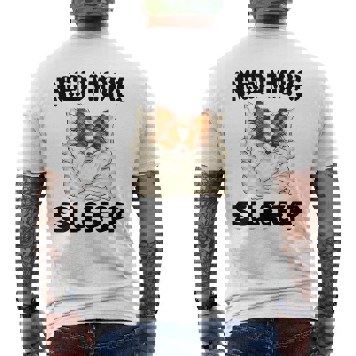 かわいいパピヨンドッグは睡眠パジャマナイトガウンが必要です メンズTシャツ バックプリント