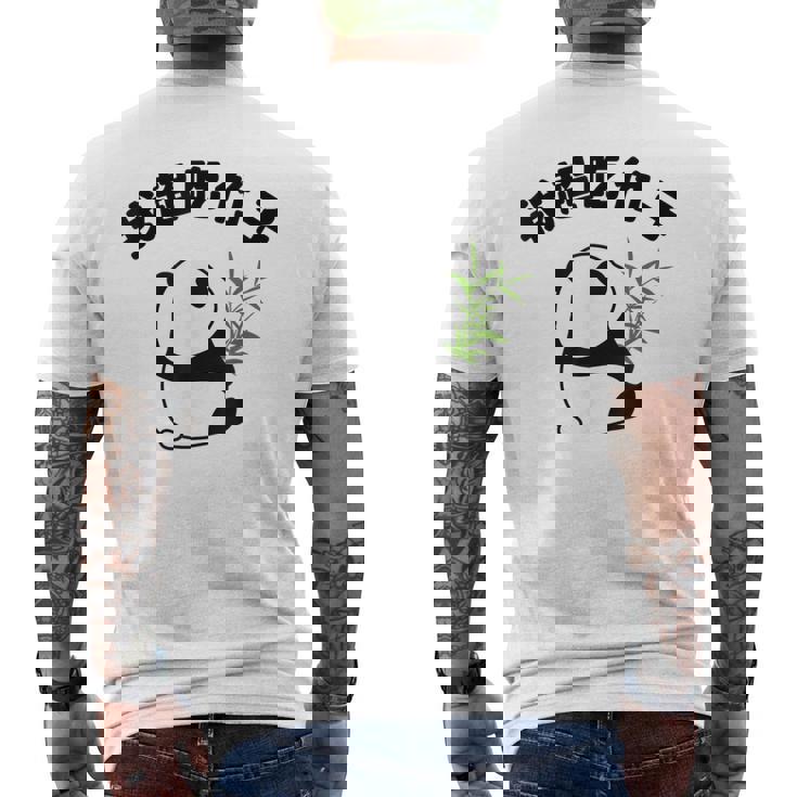 かわいいパンダ 中国風日本語 面白 メンズTシャツ バックプリント