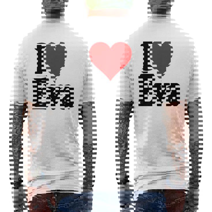 アイ・ラブ・ハート・エヴァ メンズTシャツ バックプリント