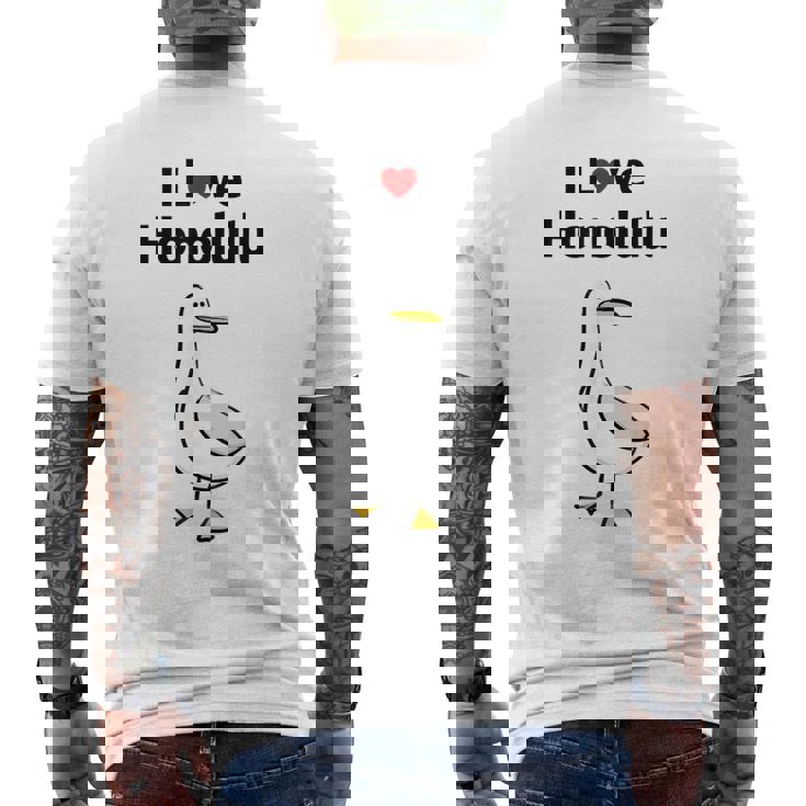 アイ・ラブ・ホノルル メンズTシャツ バックプリント