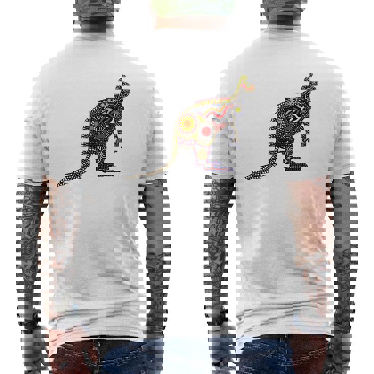 アボリジニアート カンガルー。 メンズTシャツ バックプリント