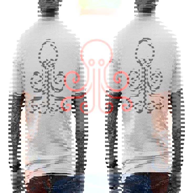 イカ 動物 面白い小さなタコ シンプルなイカ メンズTシャツ バックプリント