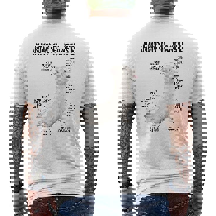 ウエスト・ハイランド・ホワイト・テリア犬の子犬ウェスティの解剖学 メンズTシャツ バックプリント