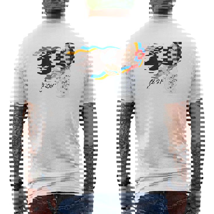 ウクライナの少女がウクライナの平和を支援 メンズTシャツ バックプリント