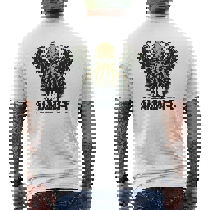 クトゥルフ、ただ召喚するだけ、面白い宇宙ホラークトゥルフカルト。 長袖tシャツ メンズTシャツ バックプリント