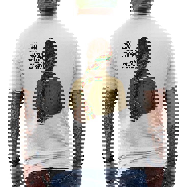 クルディスタン・ノウルーズ、ジン、ジヤン、アザディ・ロジャワ、クルディスタンが大好き メンズTシャツ バックプリント