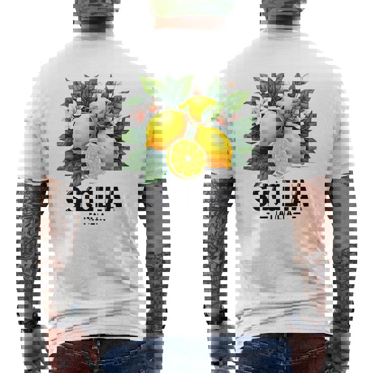 シチリア イタリア シチリア イタリア フレッシュ イタリアン レモン シチリア メンズTシャツ バックプリント