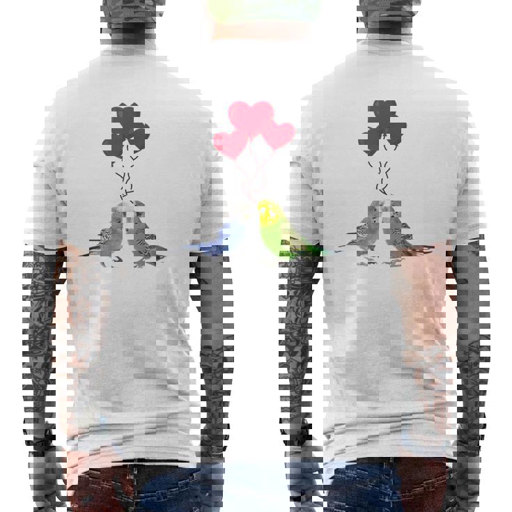 セキセイインコ、面白い鳥、楽しい、セキセイインコ メンズTシャツ バックプリント